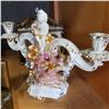 Image 1 : SPILLER ITALY CHINA CANDELABRA, CHIPPED, AND LIDDED BOX