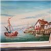 Image 2 : OIL PAINTING SHIPS AND DOCK