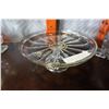 Image 2 : VINTAGE PRESSED GLASS FOOT CENTRE BOWL AND CAKE PLATTER