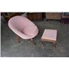Image 2 : MCM PINK CHAIR W/ ACCENT STOOL