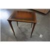 Image 3 : LEATHER INLAID WOOD ENDTABLE