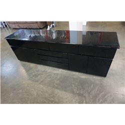 BLACK LAQUER 7 DRAWER 4 DOOR DRESSER