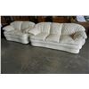 Image 1 : WHITE REAL LEATHER SOFA AND LOVE SEAT