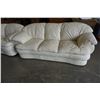 Image 2 : WHITE REAL LEATHER SOFA AND LOVE SEAT
