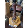 Image 2 : WOOD AND BRASS TABLE LAMP