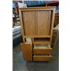 Image 2 : SOLID WOOD TV CABINET ON CASTORS