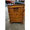 Image 8 : ANTIQUE HIGHLY CARVED PINE CHEST OF DRAWERS