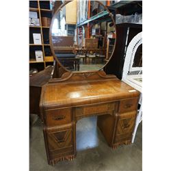 WATERFALL 5 DRAWER VANITY W/ MIRROR