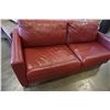 Image 2 : RED LEATHER SOFA