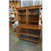 Image 1 : WALNUT 2 PIECE GLASS DOOR DISPLAY CABINET
