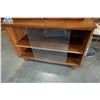 Image 3 : WALNUT 2 PIECE GLASS DOOR DISPLAY CABINET