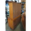 Image 4 : WALNUT 2 PIECE GLASS DOOR DISPLAY CABINET