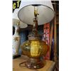 Image 2 : WOOD AND GLASS LAMP, AND CERAMIC LAMP