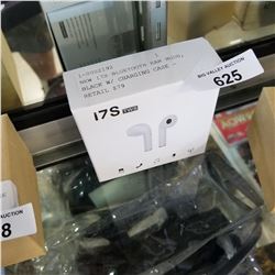 NEW I7S BLUETOOTH EAR BUDS, BLACK W/ CHARGING CASE - RETAIL $79