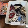 Image 1 : CLEAR BIN WITH PEARL NECKLACES AND ESTATE JEWELRY
