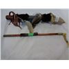 Image 1 : ANTLER STICK AND VINTAGE BONE HANDLE WHIP - AS IS