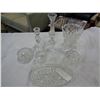 Image 1 : ASSORTED PINWHEEL CRYSTAL SERVING PIECES AND CANDLE HOLDERS