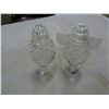 Image 2 : LOT OF PINWHEEL CRYSTAL SALT AND PEPPER, AND PRESSED GLASS DECANTER