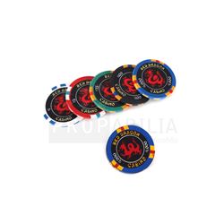 Rush Hour 2 - Red Dragon Casino Six Poker Chip Set + Stunt Chip Movie Props (0013)