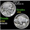 Image 1 : 1921-p . . Buffalo Nickel 5c Grades vf, very fine