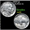 Image 1 : 1937-p . . Buffalo Nickel 5c Grades Choice AU/BU Slider