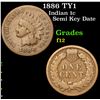 Image 1 : 1886 TY1 Semi Key Date . Indian Cent 1c Grades f, fine