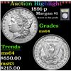 Image 1 : *Auction Highlight* 1891-p Scarce in this grade . Morgan Dollar $1 Graded Choice Unc By USCG (fc)