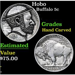 Hobo . . Buffalo Nickel 5c Grades Hand Carved