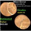 Image 1 : Mint Error Struck 50% off Center . Lincoln Cent 1c Grades Choice Unc RB