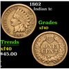 Image 1 : 1862 . . Indian Cent 1c Grades xf