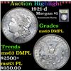 Image 1 : *Auction Highlight* 1921-d Numismatic Rarity Morgan $1 Graded Select Unc DMPL By USCG (fc)