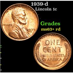1939-d . . Lincoln Cent 1c Grades Select+ Unc RD