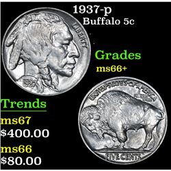 1937-p . . Buffalo Nickel 5c Grades GEM++ Unc