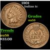 Image 1 : 1901 . . Indian Cent 1c Grades Select AU