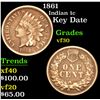 Image 1 : 1861 Key Date . Indian Cent 1c Grades vf++