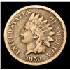 Image 2 : 1859 One year Type Coin . Indian Cent 1c Grades vf+