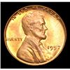 Image 2 : 1957-p Mint Error Triple Mint Error BIE, Cracked Skull, Filled B Lincoln Cent 1c Grades Choice RB