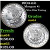 Image 1 : 1904-o/o Nice Rim Toning . Morgan Dollar $1 Grades Choice Unc