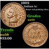 Image 1 : 1905 Some red peeking thru . Indian Cent 1c Grades Select AU