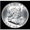 Image 2 : 1960-d . . Franklin Half Dollar 50c Grades Select+ Unc