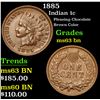 Image 1 : 1885 Pleasing Chocolate Brown Color . Indian Cent 1c Grades Select Unc BN