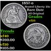 Image 1 : 1857-o Rare Date All Original Seated Liberty Quarter 25c Grades vf+