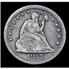 Image 2 : 1857-o Rare Date All Original Seated Liberty Quarter 25c Grades vf+