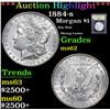 Image 1 : *Auction Highlight* 1884-s Key Date Strong Luster Morgan Dollar $1 Graded Select Unc By USCG (fc)