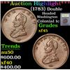 Image 1 : ***Auction Highlight*** (1783) Double Headed Washington . . Colonial Cent 1c Graded xf+ By USCG (fc)