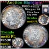 Image 1 : *Auction Highlight* 1883-s Rainbow Toned Ultra Rare Morgan $1 Graded Select Unc PL By USCG (fc)