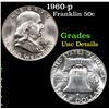 Image 1 : 1960-p . . Franklin Half Dollar 50c Grades Unc Details