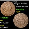 Image 1 : 1803 . Reverse Sold Fine Draped Bust Large Cent 1c Grades vg+