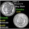 Image 1 : 1897-o Key Date . Morgan Dollar $1 Grades Choice AU/BU Slider