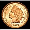 Image 2 : 1907 Nice Red Color . Indian Cent 1c Grades Choice+ Unc RD